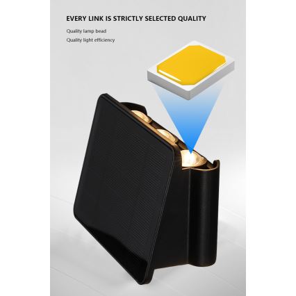 LED Solárne nástenné svietidlo so senzorom LED/2W/5V IP54 1300 mAh