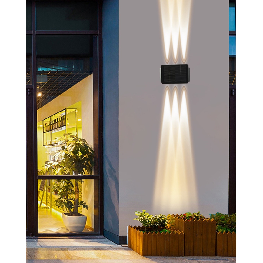 LED Solárne nástenné svietidlo so senzorom LED/2W/5V IP54 1300 mAh