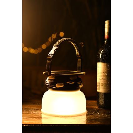 LED RGB Prenosná solárna nabíjacia lampa s LED reťazou LED/10W/5V 3600 mAh IP65 3600 mAh