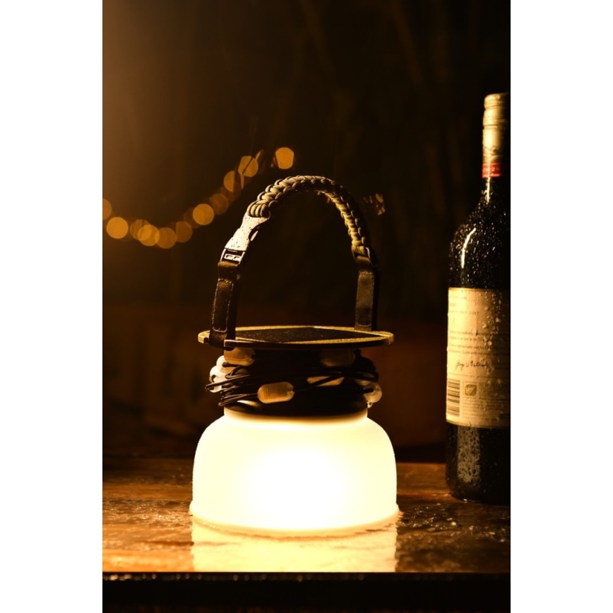 LED RGB Prenosná solárna nabíjacia lampa s LED reťazou LED/10W/5V 3600 mAh IP65 3600 mAh