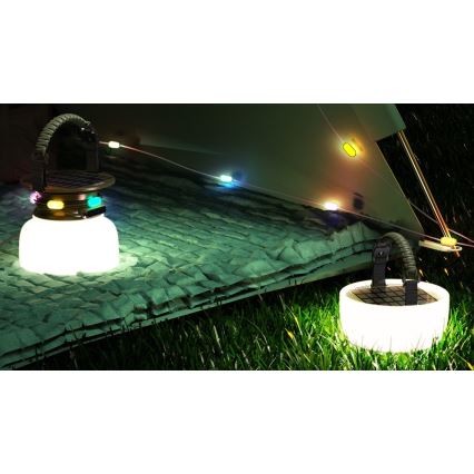 LED RGB Prenosná solárna nabíjacia lampa s LED reťazou LED/10W/5V 3600 mAh IP65 3600 mAh
