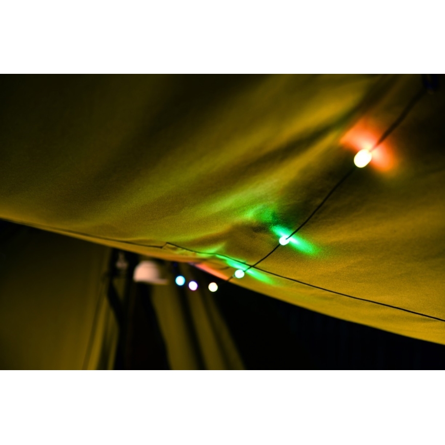 LED RGB Prenosná solárna nabíjacia lampa s LED reťazou LED/10W/5V 3600 mAh IP65 3600 mAh