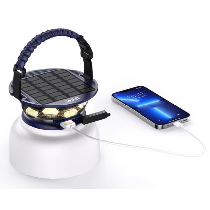 LED RGB Prenosná solárna nabíjacia lampa s LED reťazou LED/10W/5V 3600 mAh IP65 3600 mAh