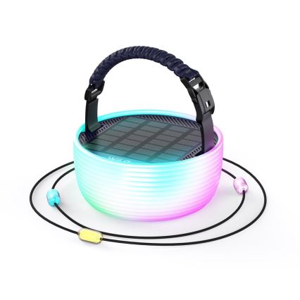 LED RGB Prenosná solárna nabíjacia lampa s LED reťazou LED/10W/5V 3600 mAh IP65 3600 mAh
