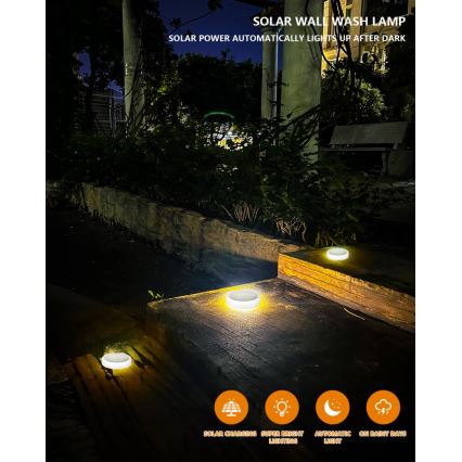 LED Vonkajšie solárne osvetlenie so senzorom LED/0,4W/3,2V IP54 500 mAh