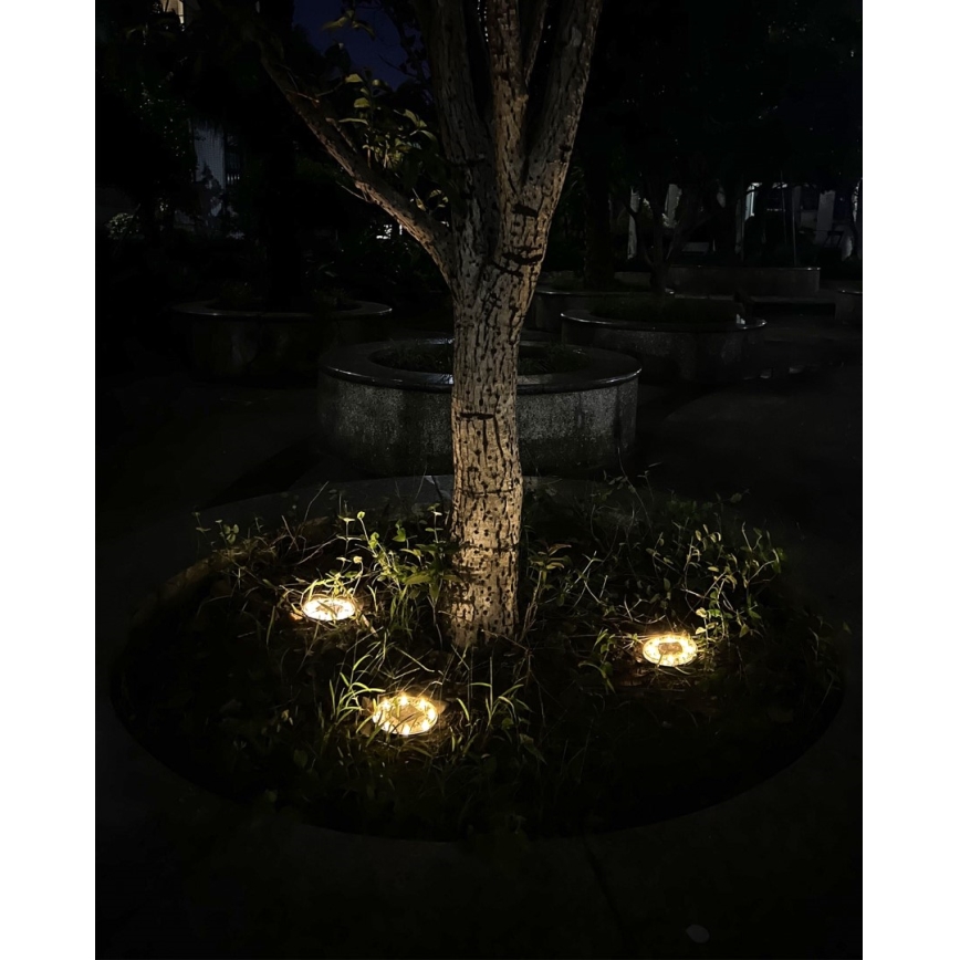 SADA 4x LED Vonkajšie solárne osvetlenie so senzorom LED/0,048W/2V IP68 600 mAh