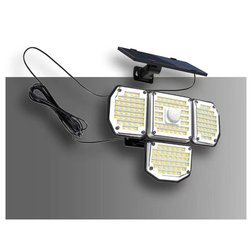 LED Solárne nástenné svietidlo so senzorom LED/5W/5,5V 3000K/6500K IP44 1200 mAh