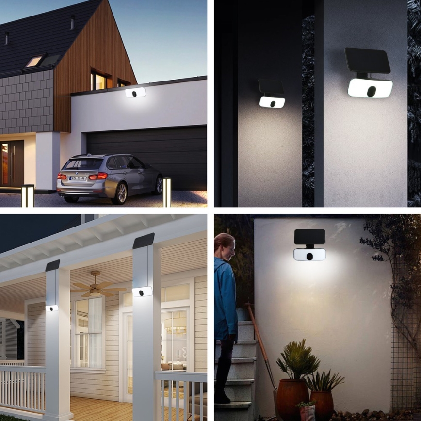 LED Solárne nástenné svietidlo so senzorom LED/13W/3,7V 4000K IP65