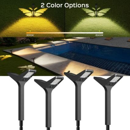 LED solárna lampa so senzorom SUN BUTTERFLY LED/1,5W/3,7V 3000/6000K IP65 1500 mAh