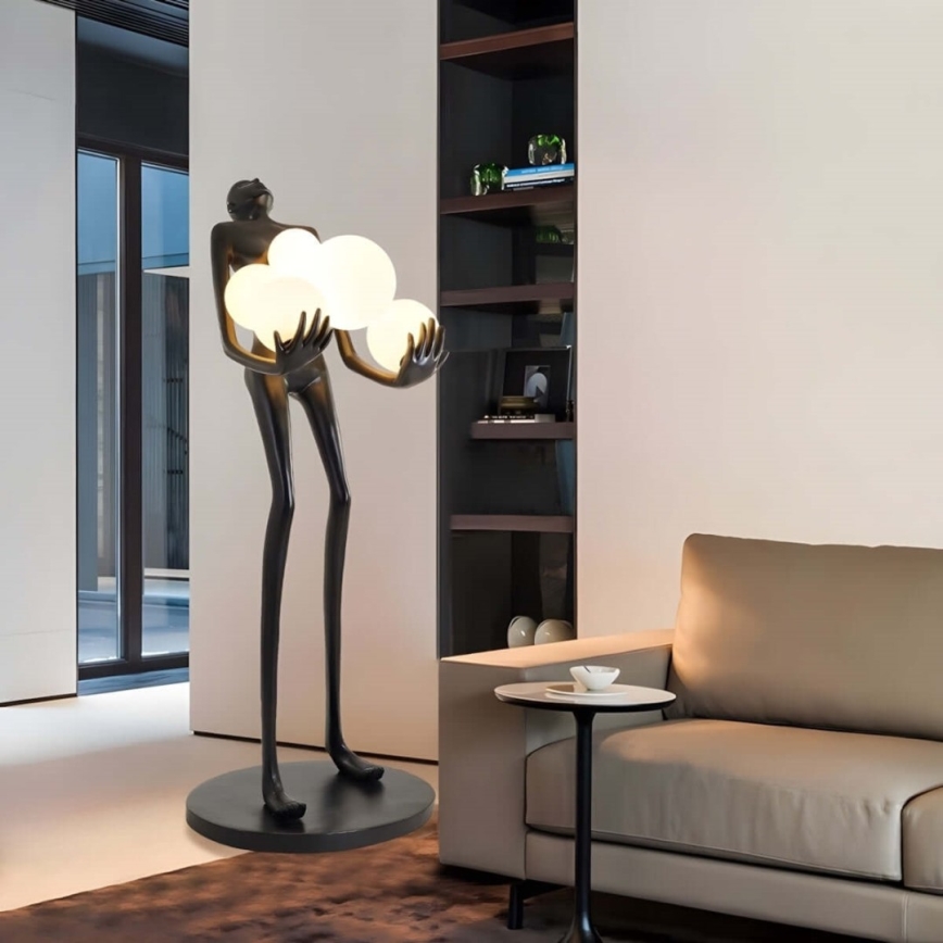 Stojacia lampa SILUETTE 6xE27/25W/230V 180 cm Human Ball