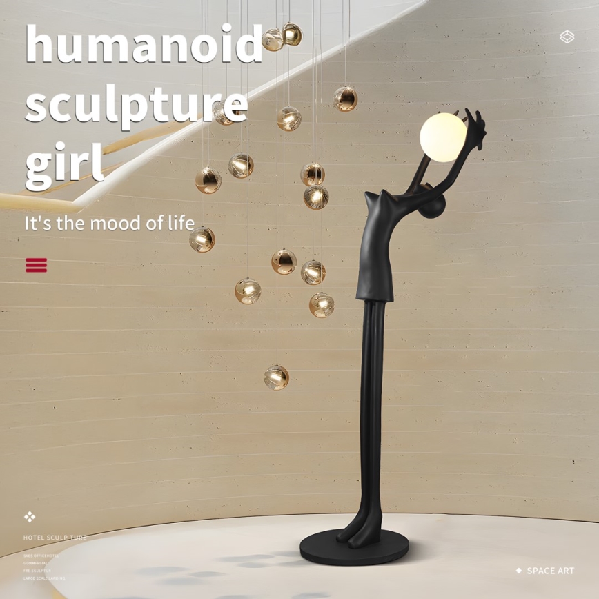 Stojacia lampa SILUETTE 1xE27/25W/230V 210 cm Human Girl