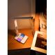 LED Stmievateľná lampa s bezdrôtovým nabíjaním QI a USB KINGFISHER LED/8,5W/230V biela