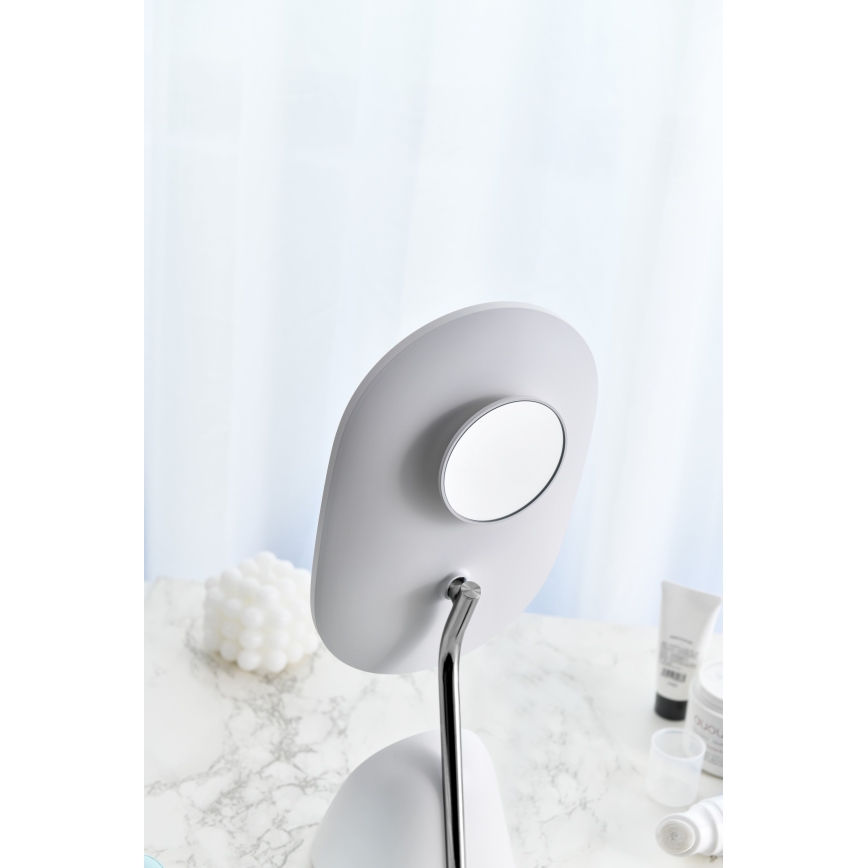 LED Stmievateľné kozmetické zrkadielko s bezdrôtovým nabíjaním LED/18W/230V