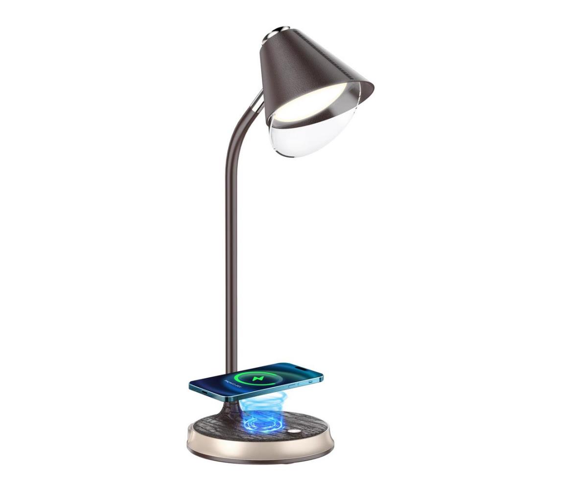 08971L - LED Stmievateľná stolná lampa FINCH LED/9W/12/230V hnedá/zlatá