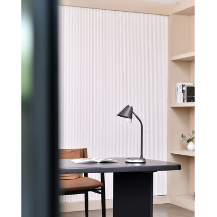 LED Stmievateľná stolná lampa s bezdrôtovým nabíjaním FINCH LED/9W/12/230V šedá/lesklý chróm