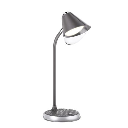 LED Stmievateľná stolná lampa s bezdrôtovým nabíjaním FINCH LED/9W/12/230V šedá/lesklý chróm