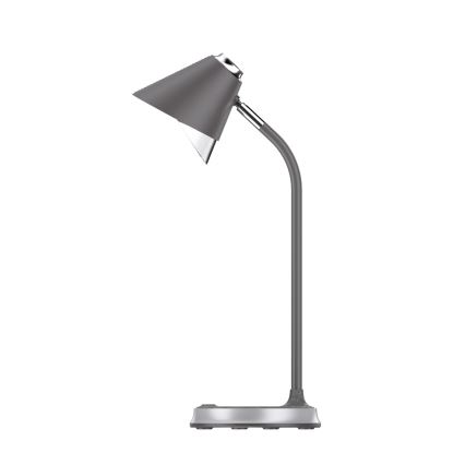 LED Stmievateľná stolná lampa s bezdrôtovým nabíjaním FINCH LED/9W/12/230V šedá/chróm