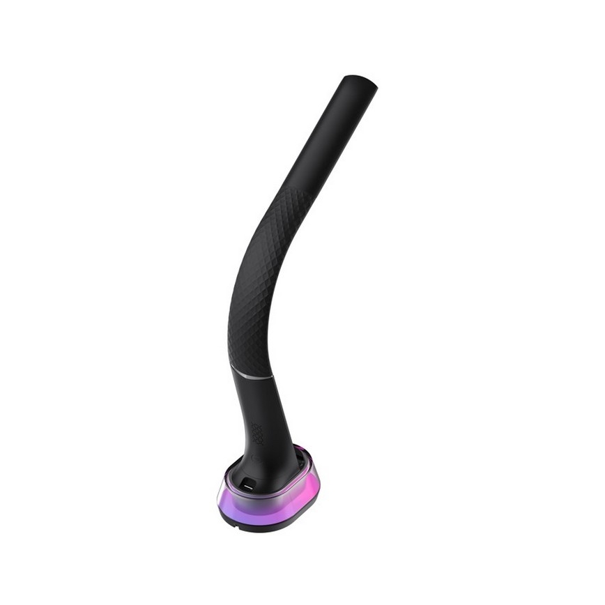LED RGB Stmievateľná stolná lampa s bezdrôtovým nabíjaním CORELLA LED/7W/12/230V čierna