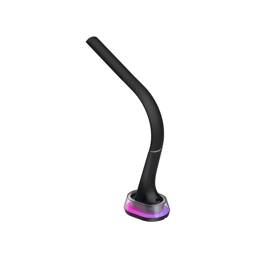 LED RGB Stmievateľná stolná lampa s bezdrôtovým nabíjaním CORELLA LED/7W/12/230V čierna
