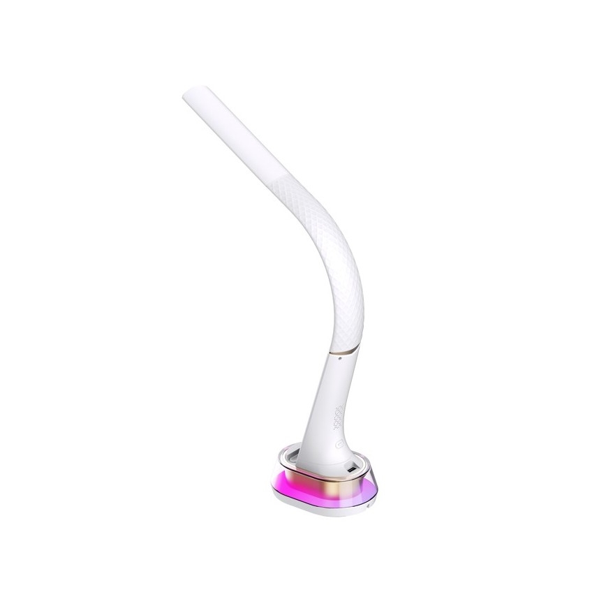 LED RGB Stmievateľná stolná lampa s bezdrôtovým nabíjaním CORELLA LED/7W/12/230V biela