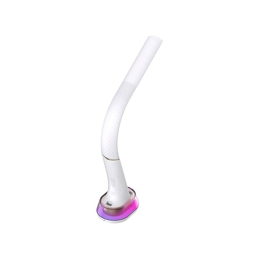 LED RGB Stmievateľná stolná lampa s bezdrôtovým nabíjaním CORELLA LED/7W/12/230V biela