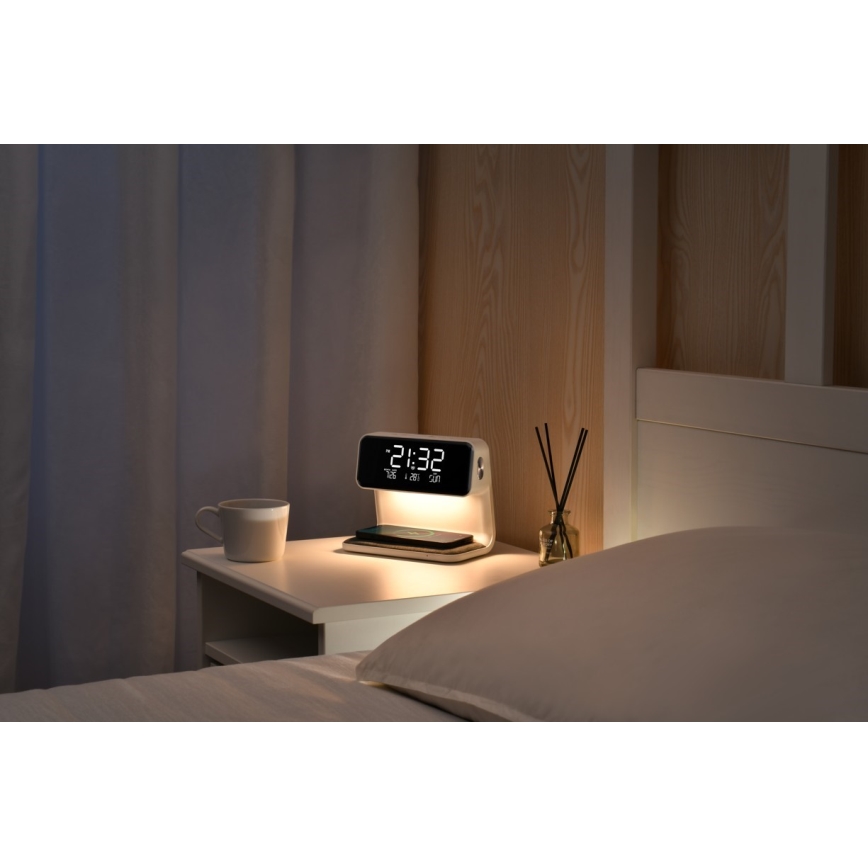 LED Budík s bezdrôtovým nabíjaním LED/16,5W/12V