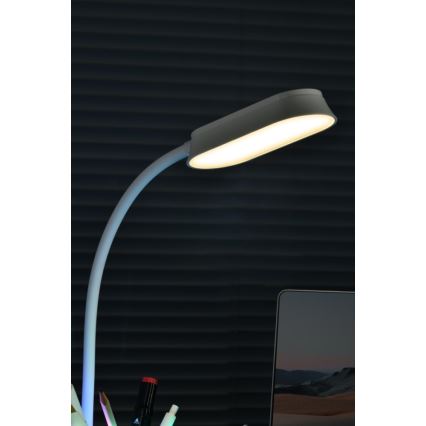 LED RGBW Stmievateľná stolná lampa s držiakom na ceruzky FALCON LED/10W/5V