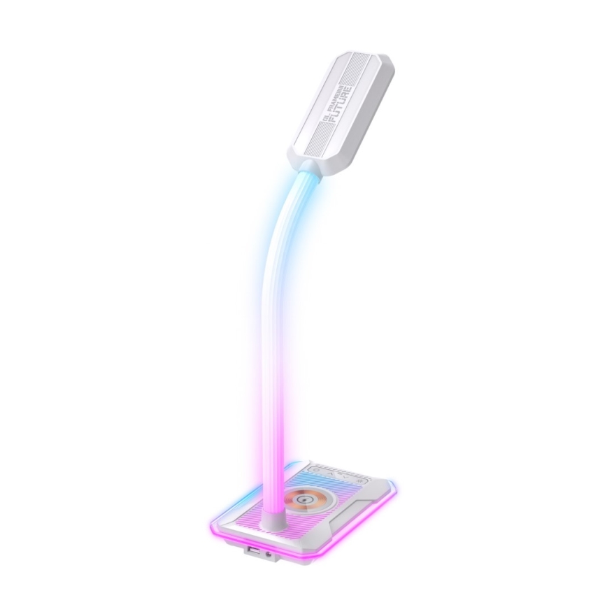 LED RGBW Stmievateľná stolná lampa s Qi nabíjaním 30W/230V 3000K/4000K/5000K biela