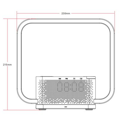 LED Stmievateľná stolná lampa s budíkom a Qi nabíjaním LED/18W/230V biela