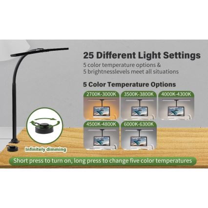 LED Flexibilné stmievateľné osvetlenie monitora OFFICE LED/24W/230V 2700-6300K CRI 95