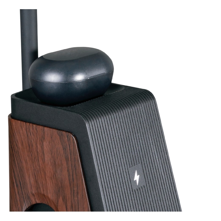 LED+CCT Stmievateľná stolová lampa s bezdrôtovým nabíjaním QI IDEAL LED/8W/230V 2700/4000/5000K hnedá