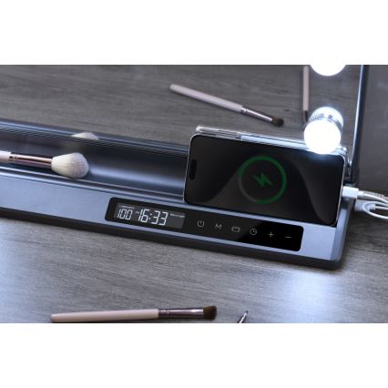 Stmievateľné LED make-up zrkadlo HOLLYWOOD LED/18W/230V 3000/4200/6000K sivé