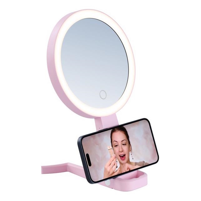 Immax 09102L - LED+CCT Stmievateľné kozmetické zrkadlo SWEET LED/3W/5V ružové