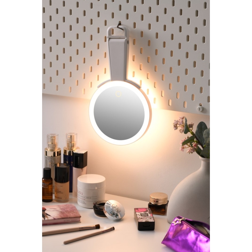 Immax 09103L - LED+CCT Stmievateľné kozmetické zrkadlo SWEET LED/3W/5V biela
