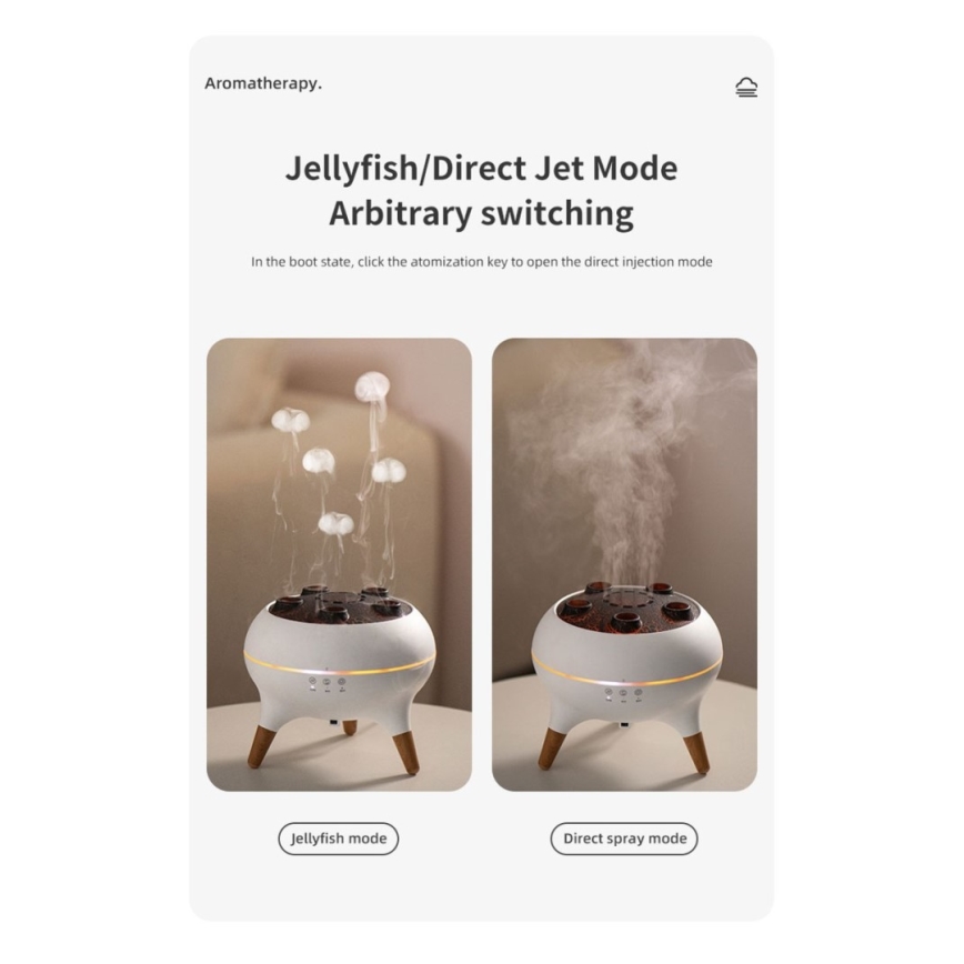 Immax 09104L - Aroma difuzér a zvlhčovač vzduchu JELLYFISH LED/11W/5V