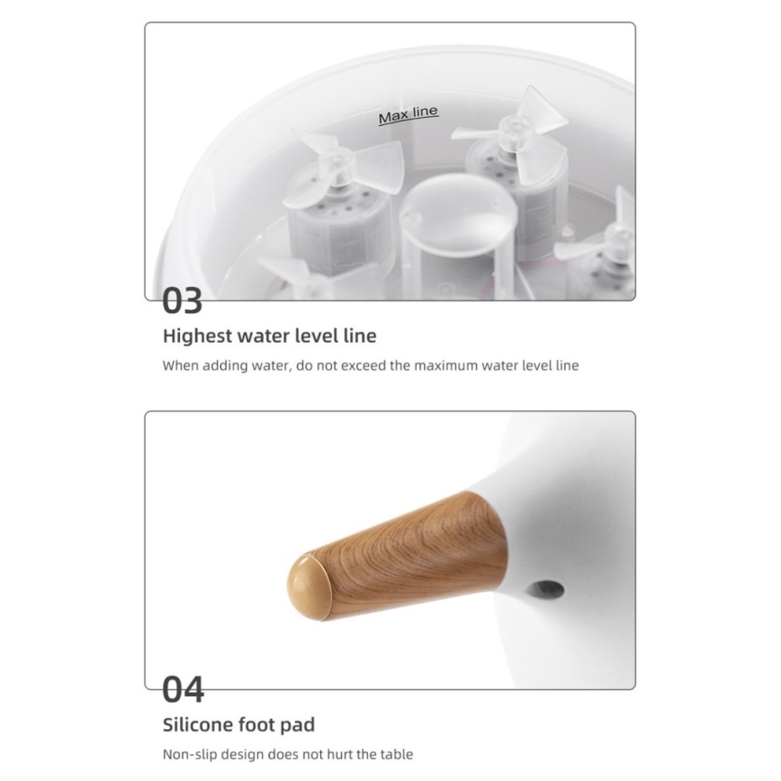 Immax 09104L - Aroma difuzér a zvlhčovač vzduchu JELLYFISH LED/11W/5V