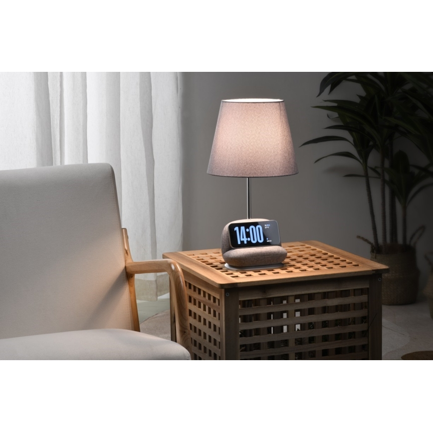 LED stmievateľná stolová lampa s bezdrôtovým nabíjaním Qi SOFA LED/6W/230V sivá