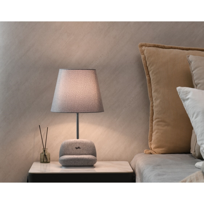 LED stmievateľná stolová lampa s bezdrôtovým nabíjaním Qi SOFA LED/6W/230V sivá