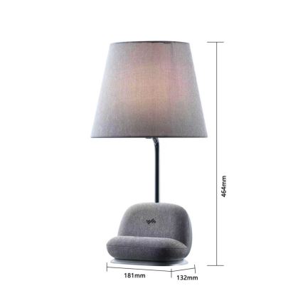 LED stmievateľná stolová lampa s bezdrôtovým nabíjaním Qi SOFA LED/6W/230V sivá