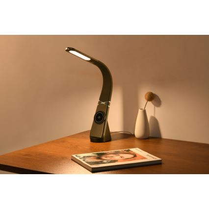 LED Stmievateľná stolná lampa s bezdrôtovým nabíjaním MAGIC LED/5W/230V čierna