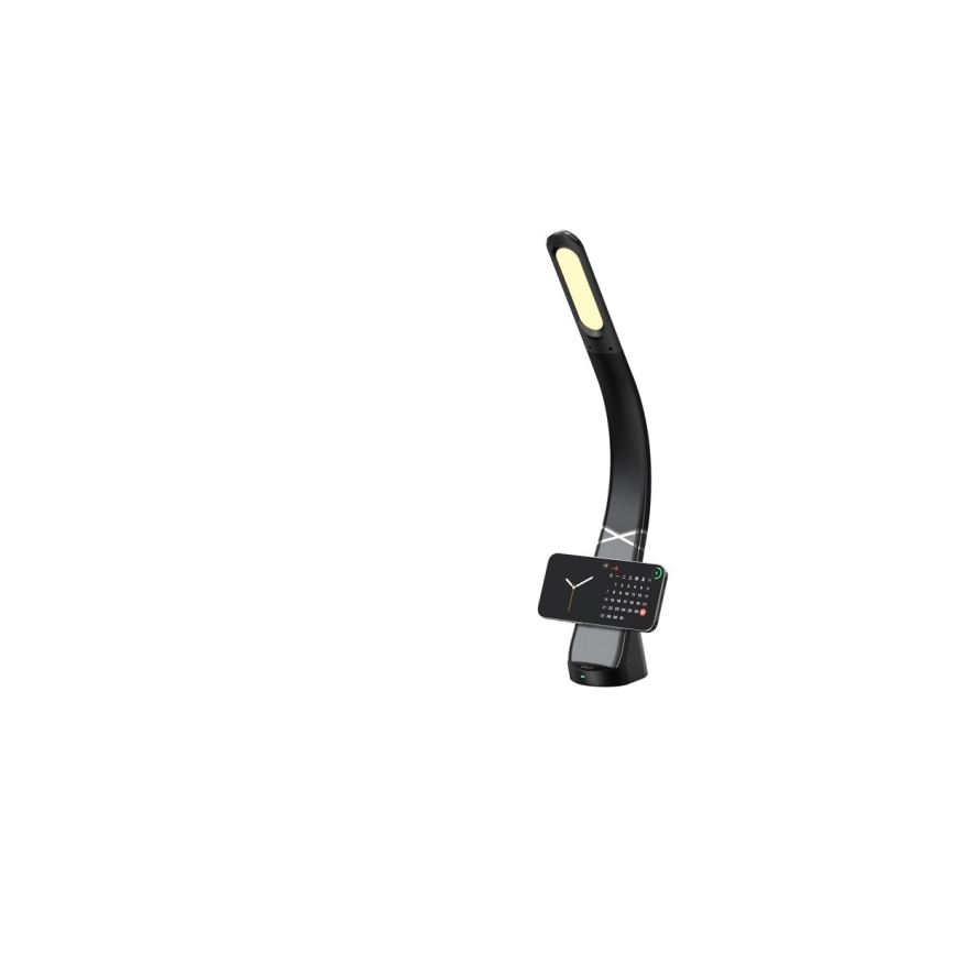 LED Stmievateľná stolná lampa s bezdrôtovým nabíjaním MAGIC LED/5W/230V čierna