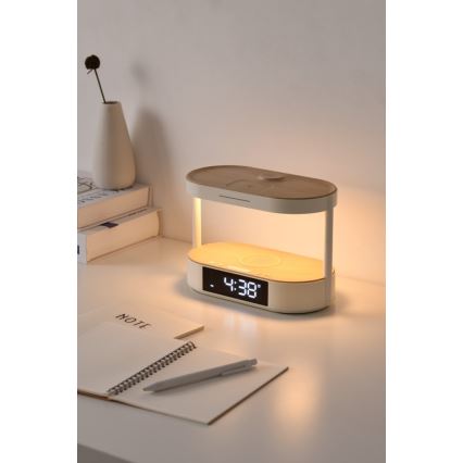 LED stmievateľná stolná lampa s budíkom a nabíjaním TRIPLE DOCK LED/1,5W/5V