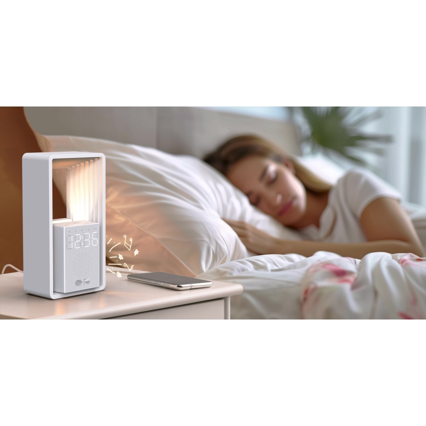 LED Stolná lampa s budíkom a nabíjaním CALM LED/3,5W/5V