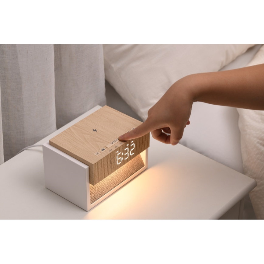 LED stolná lampa s budíkom a nabíjaním CALM LED/1,2W/5V