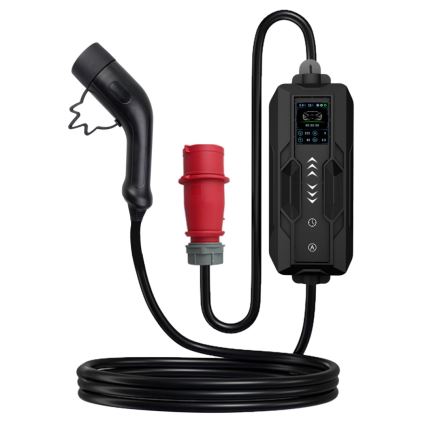 Immax - Cestovná nabíjacia stanica EV pre elektromobily AC Type 2 16A/380V 11kW + zástrčka 230V, 3,7kW 5m + puzdro