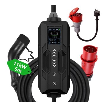 Immax - Nabíjacia stanica EV pre elektromobily AC typ 2 16 A/380 V + zástrčka 230 V, 3,7 kW, 5 m Tuya