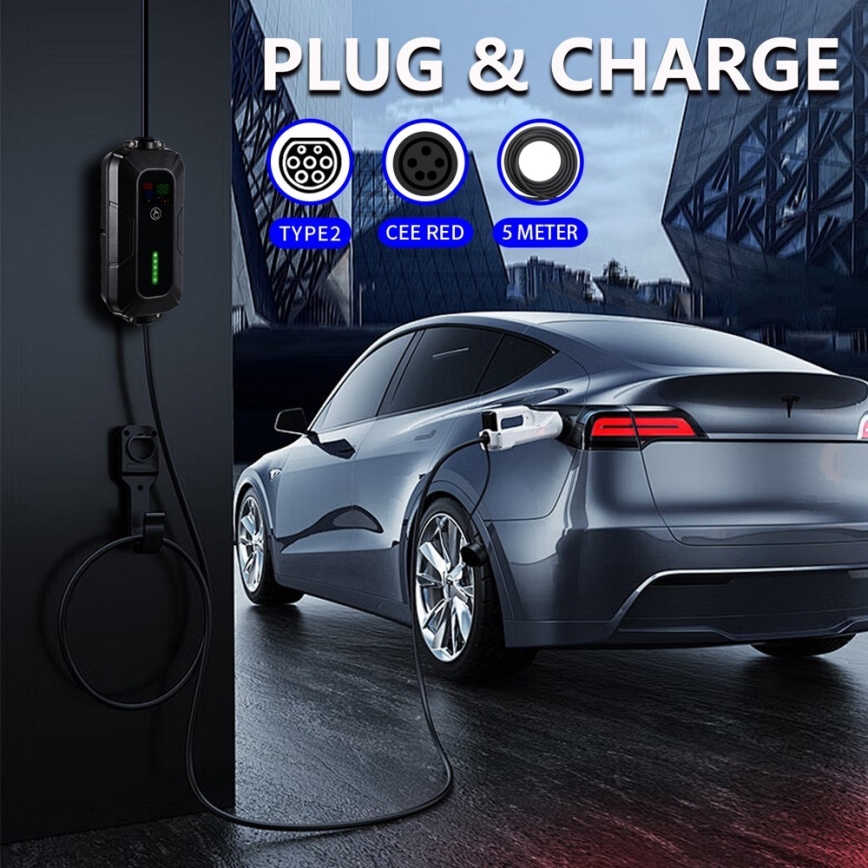 Immax - Cestovná nabíjacia stanica EV pre elektromobily AC Type 2 32A/380V 22kW 5m + puzdro