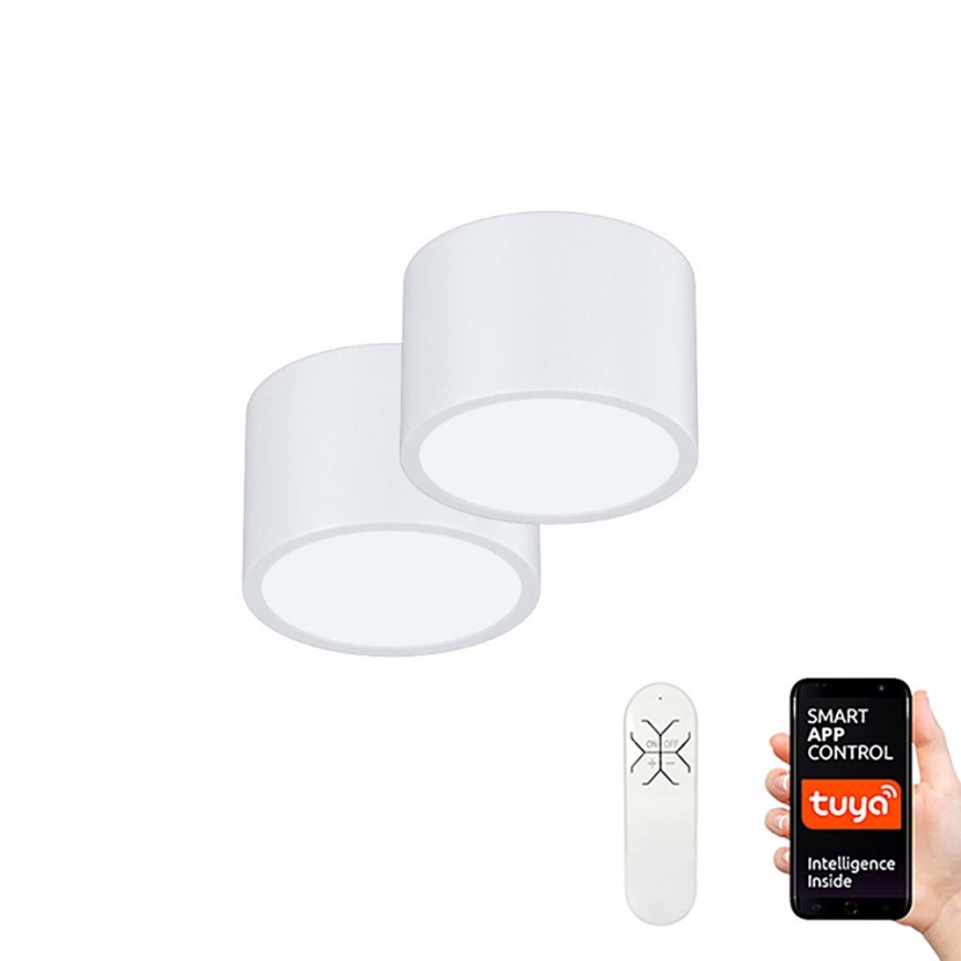 Immax Neo 07024L-15BD - Sada 2x LED Stmievateľné stropné svietidlo RONDATE biela 2xLED/12W/230V + diaľkové ovládanie Tuya