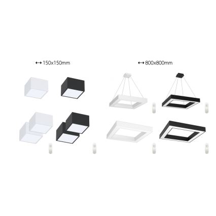 Immax NEO 07072L - LED Stmievateľné stropné svietidlo CANTO LED/60W/230V 80x80 cm Tuya + diaľkové ovládanie