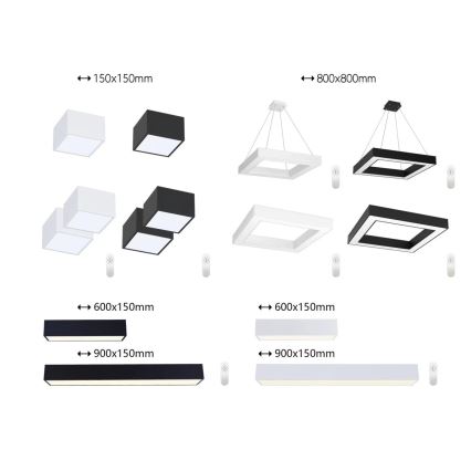 Immax NEO 07074-90 - LED Stmievateľné stropné svietidlo CANTO LED/50W/230V čierna Tuya + diaľkové ovládanie